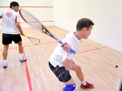 Squashmatch på professionell bana